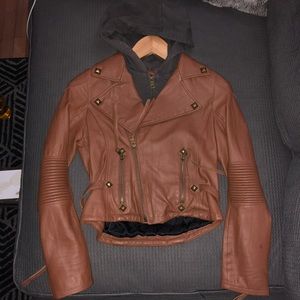 Cognac spiral girl leather jacket (Japanese brand)